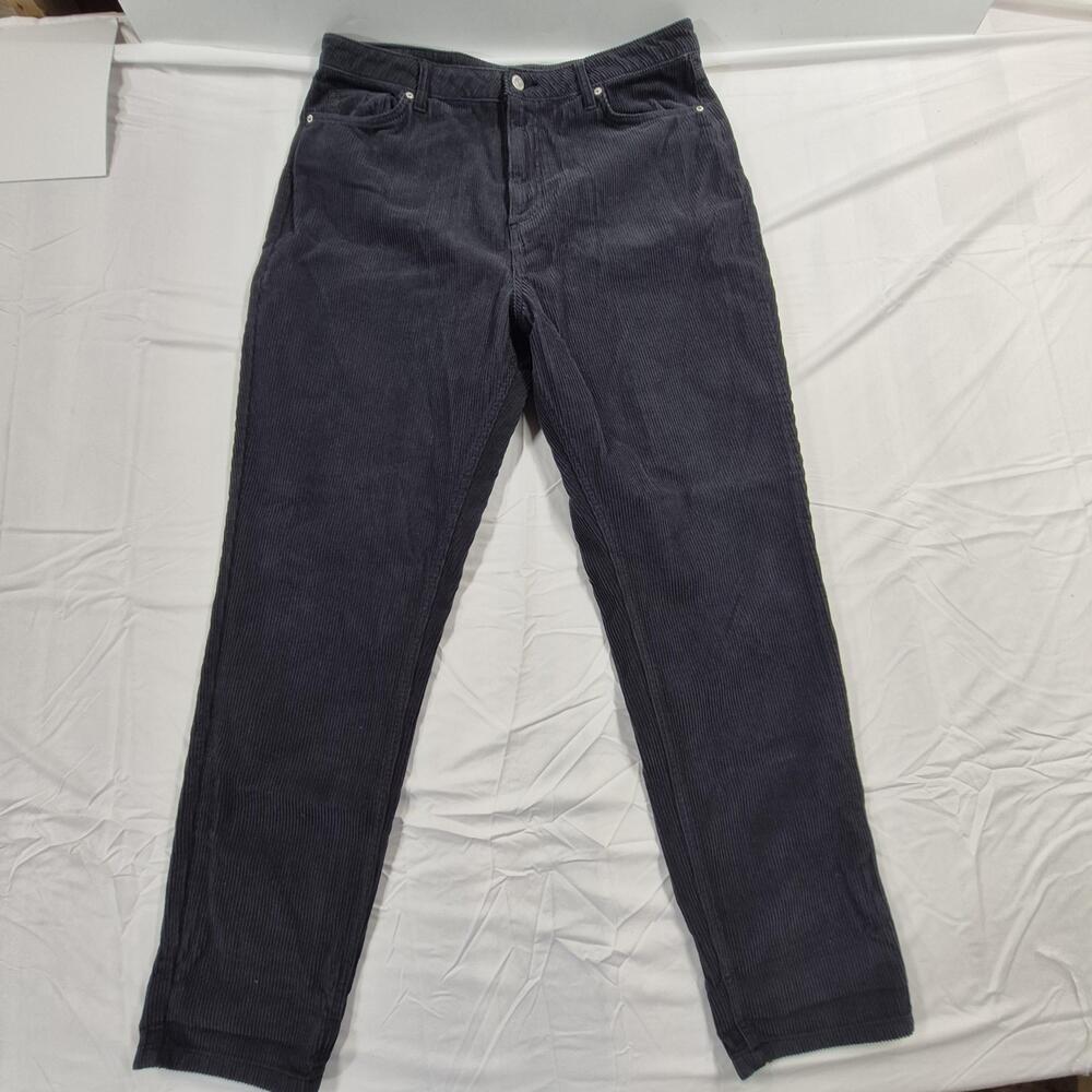 BDG Jeans Womens 33 Gray High Rise Mom Corduroy Dark Wash Tapered 33x28